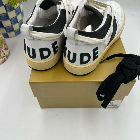 Men's Rhude logo lettering, low top leather sneakers size 9 - Picture 2 of 11